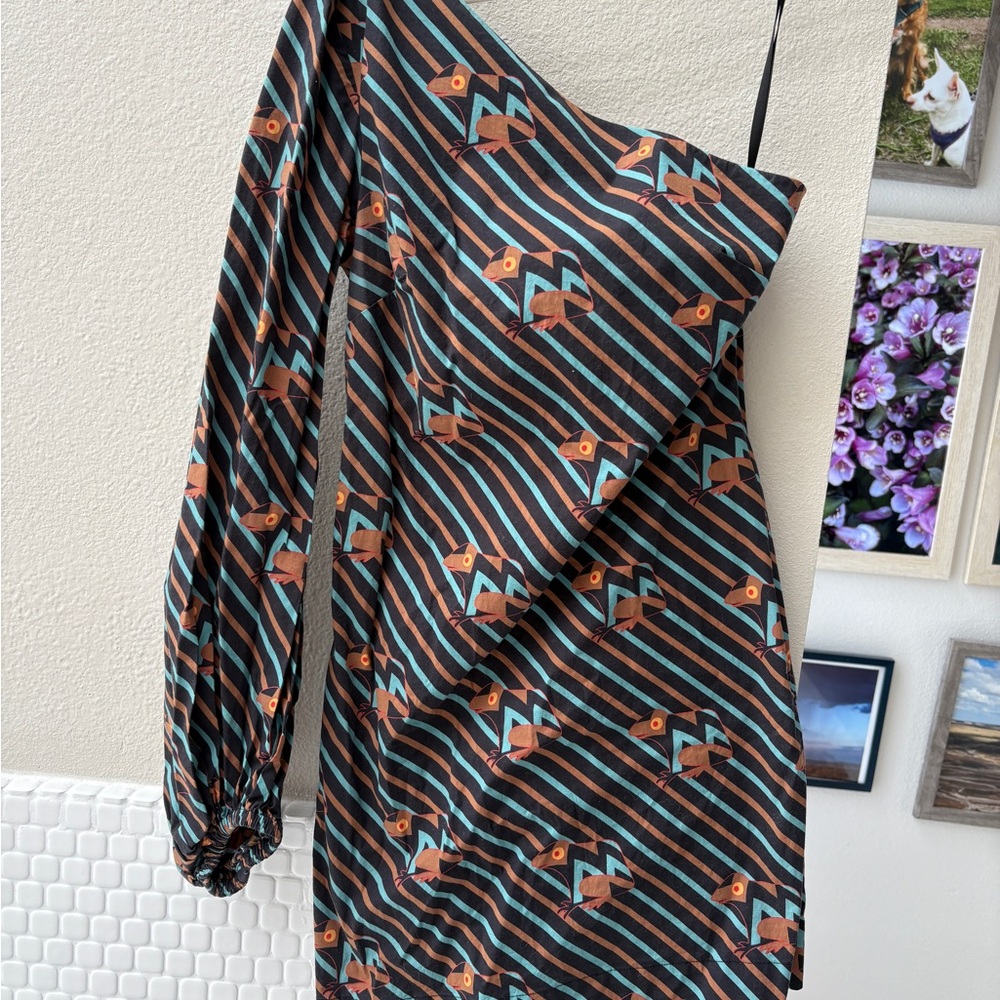 LAST CHANCE: STAUD One-Shoulder Chameleon Mini Dress